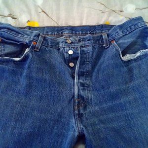 Levi's 501 Button Fly Jeans Men's Straight Leg Denim Size 38x30